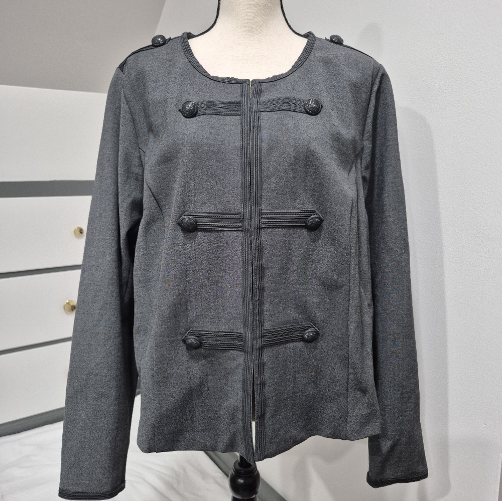Torrid Military Style Ponte Fitted Blazer Lightweight Jacket